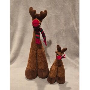 Bestever Red Nosed‎ Reindeer 14.5" and 8" Plush Stuffed Animals Fat Legs Toy